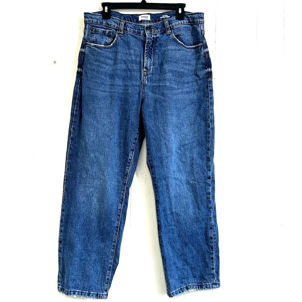 Kensie The Mila Jeans Women’s Size 12 Blue Med Wash High Rise Straight Stretch